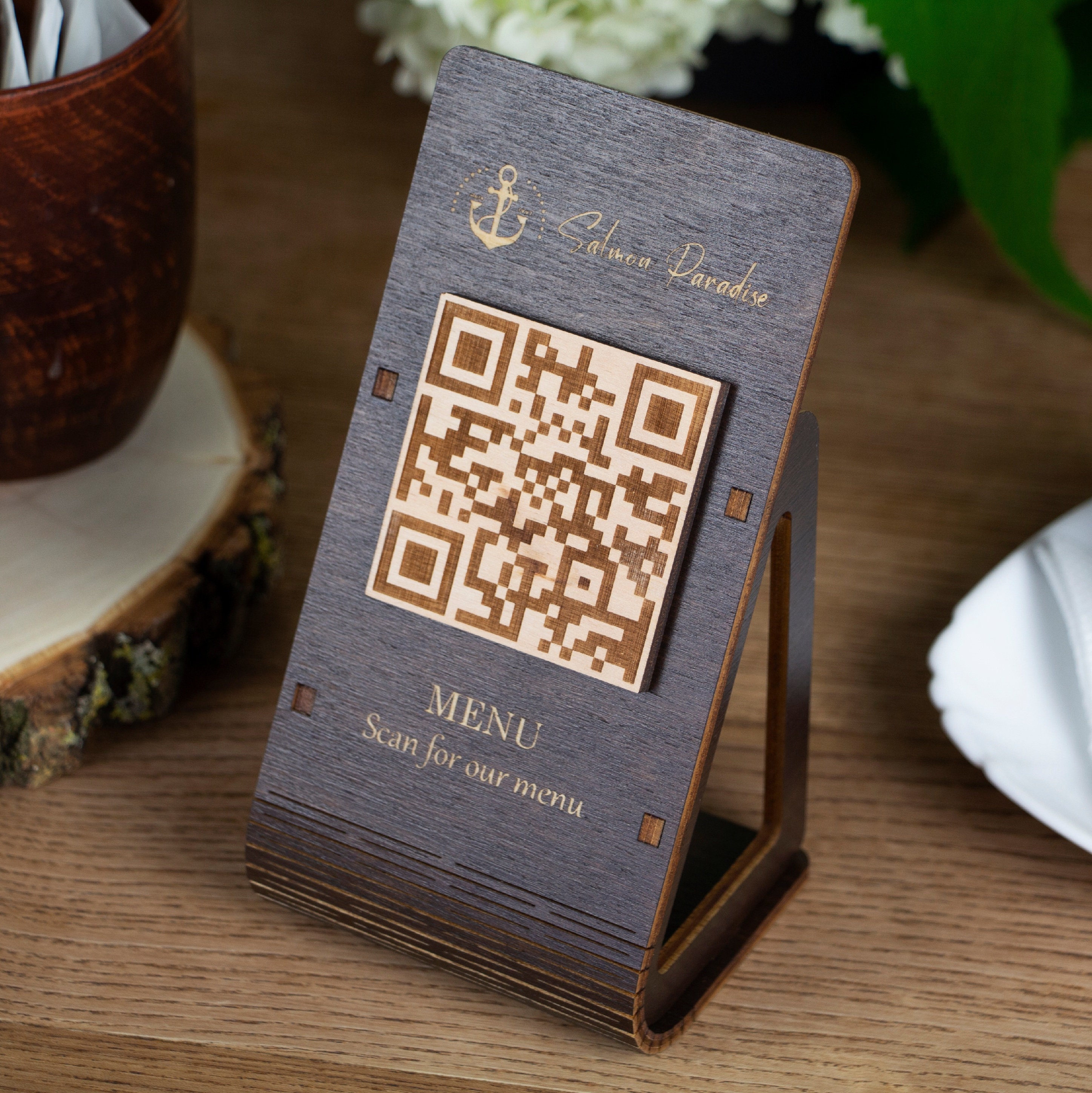 Table QR Code Sign QR Code Stand Tabletop Sign Small Bussiness Etsy