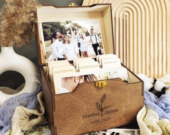 Personalized Photo Box With Dividers Family Print Box Wedding Photo Box Photo Storage Box Keepsake Box Anniversary Gift For Couple Moms Gift
