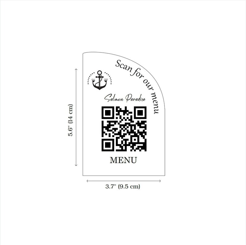 Custom Qr Code Sign Qr Code Tabletop Sign Restaurant QR Code - Etsy