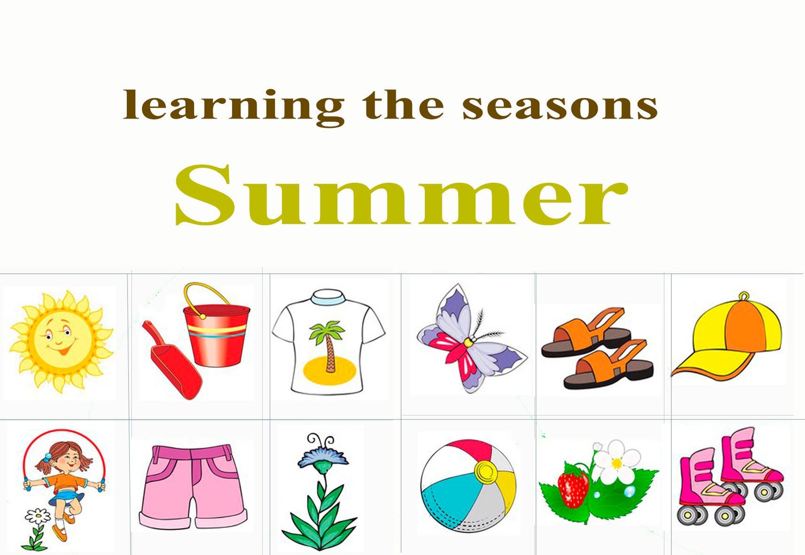 Summer flash cards printable Study the seasons Matching games Etsy