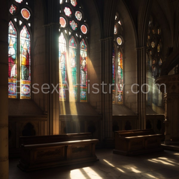 Stained Glass Windows in Gothic Church Art Stained Glass png