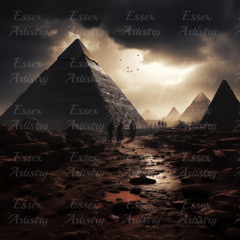 Epic Pyramid Landscapes – Dramatic Egypt Digital Art Print Download - Etsy