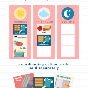 Pink Kids Routine Chart Printable Daily Task Charts Chore - Etsy