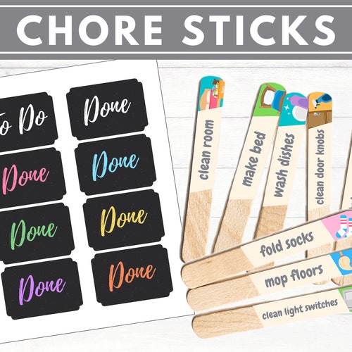 Chore Sticks Chore Chart Reward Chart Popsicle Stick Chore Etsy Canada