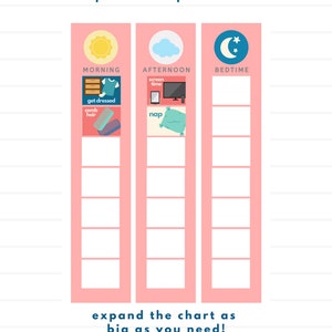 Pink Kids Routine Chart Printable Daily Task Charts Chore - Etsy