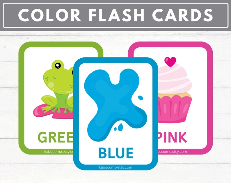 Printable Colors Flash Cards Cute Kids Learning Preschool - Etsy