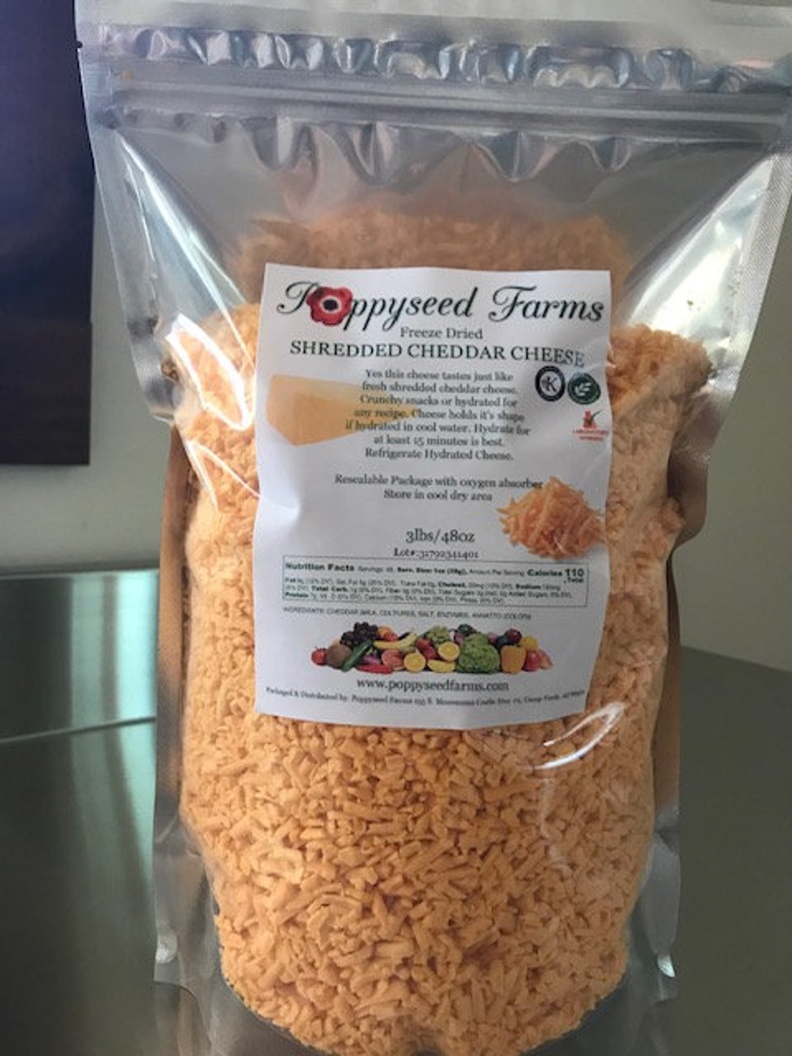 3lbs Freeze Dried Shredded Cheddar Cheese Etsy