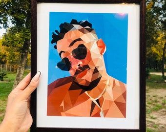 Bad Bunny Geometric Art Print, Un Verano Sin Ti Poster (8.5’x11’)