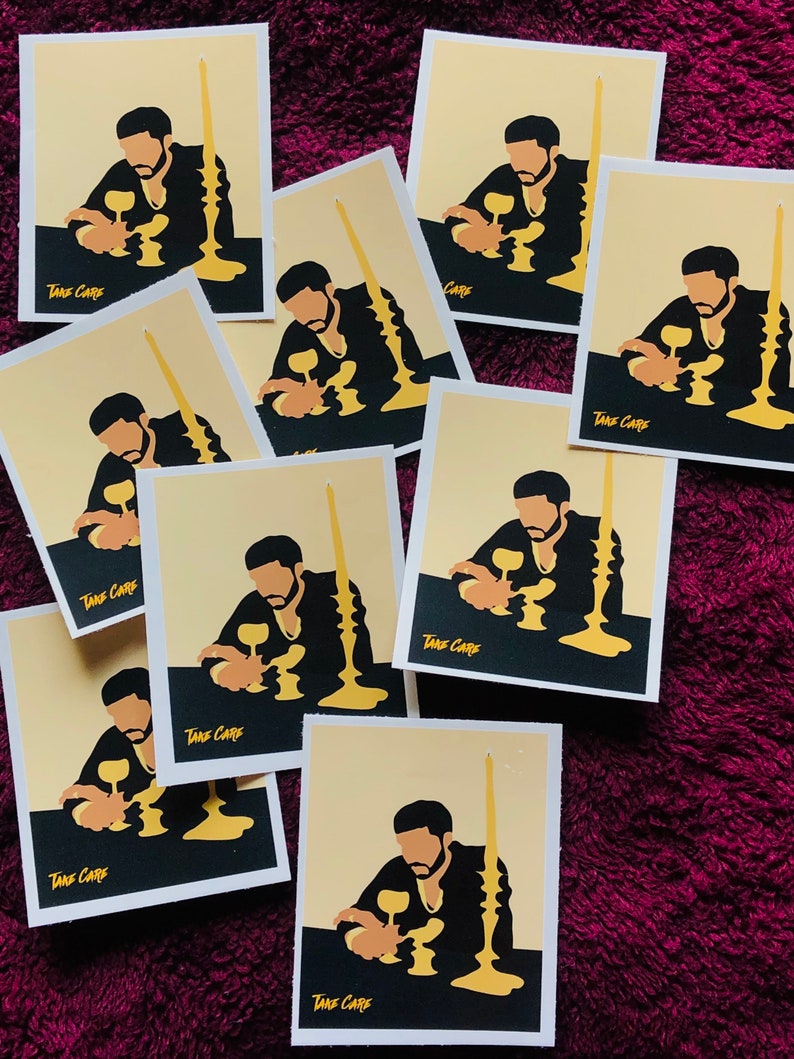 Drake Take Care Album Sticker, Drake Sticker, Champagne Papi, Drake Merch image 3