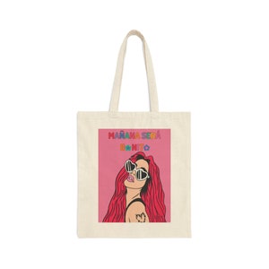 Karol G Cotton Canvas Tote Bag, Manana sera bonito, Karol Merch