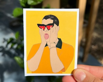 Inspired Bad Bunny Sticker, Bad Bunny Merch, Bad Bunny Fan Art