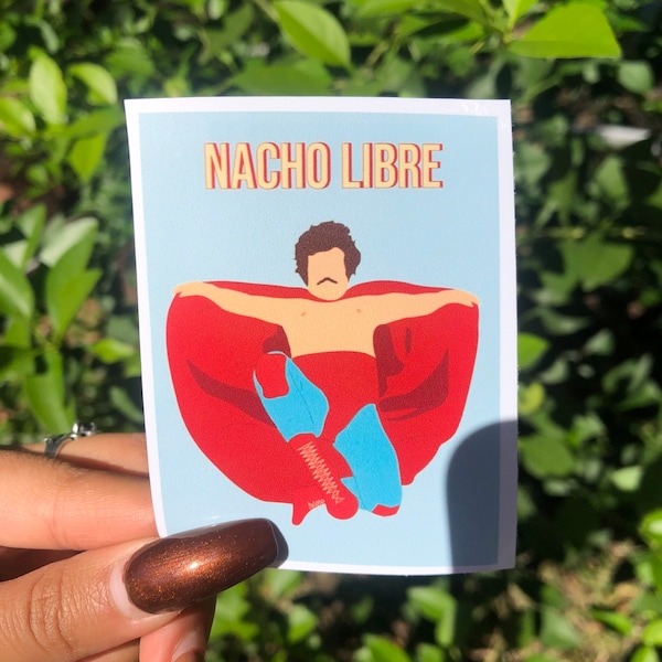 Nacho Libre Sticker, Weatherproof Sticker, Glossy Sticker