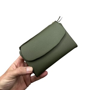 Portafoglio in pelle personalizzabile - Portafoglio dal design personalizzato - Stampato su pelle. Non laser. Portafoglio in pelle come regalo ricordo - Verde