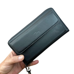 Portafoglio in pelle personalizzabile - Portafoglio dal design personalizzato - Stampato su pelle. Non laser. Portafoglio in pelle come regalo ricordo - Verde scuro