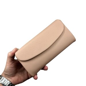 Cartera de piel personalizable - Diseño personalizado - Impresa en piel. No láser. Cartera de piel para regalo de recuerdo - Color crema.