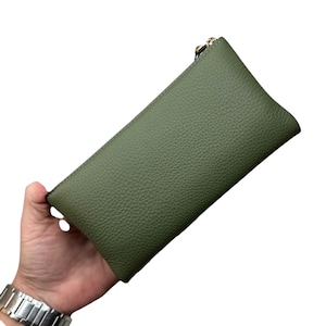 Portafoglio in pelle personalizzabile - Portafoglio dal design personalizzato - Stampato su pelle. Non laser. Portafoglio in pelle come regalo ricordo - Verde