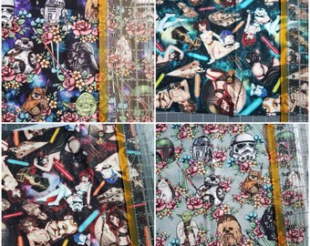 floral star wars fabric