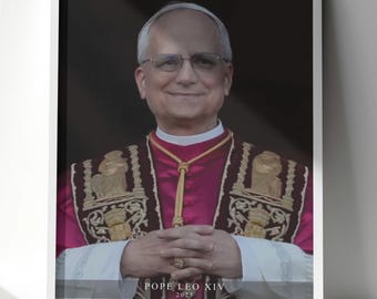 Pope Leo XIV (2025) – Historic Vatican Portrait Print | Catholic Wall Art | Newly Elected Pope