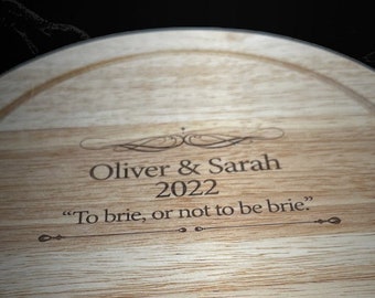 Personalised wooden cheese board set Includes 1 cheese fork & 3 cheese knives