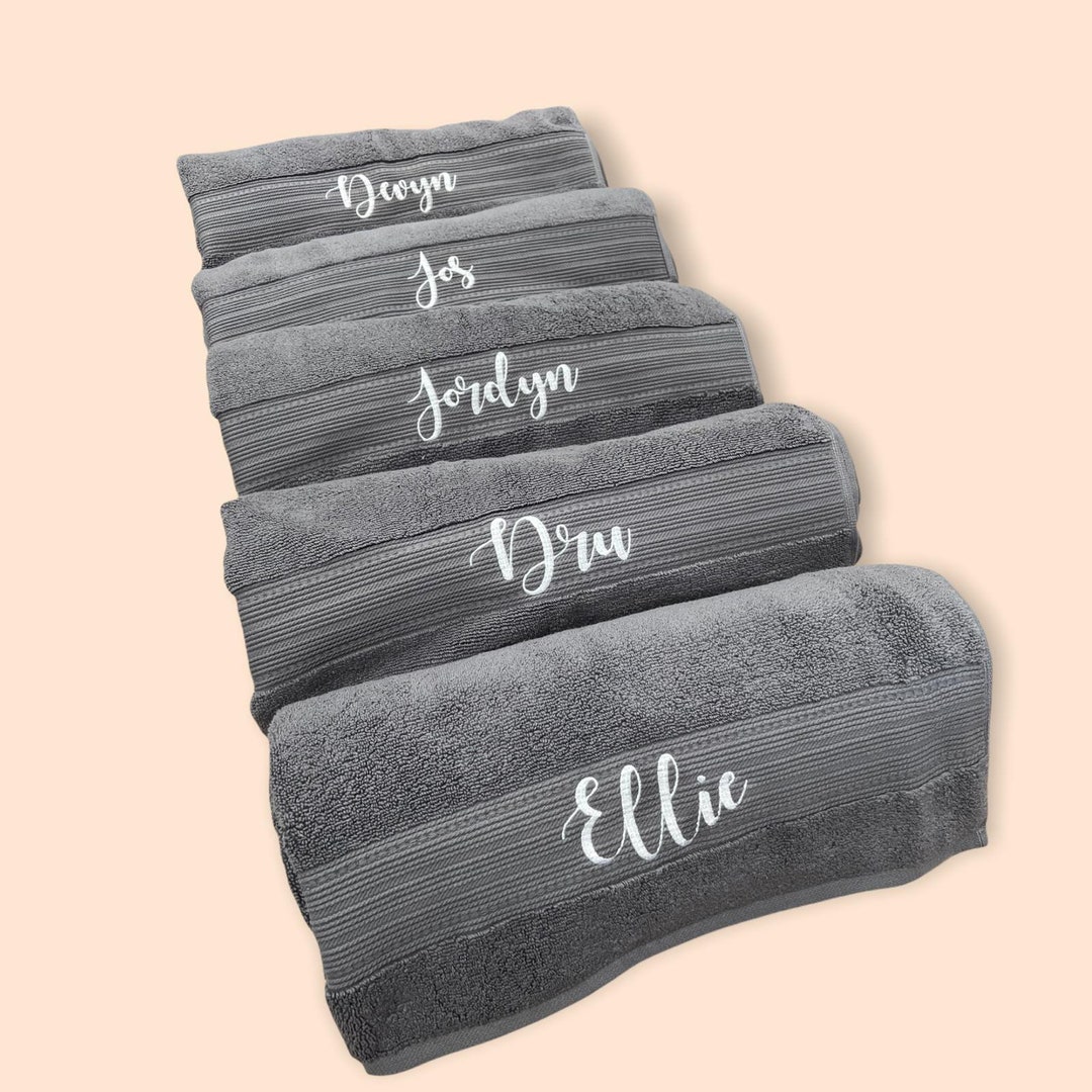 Personalised Embroidered Bath Sheet Stunning Embroidered - Etsy