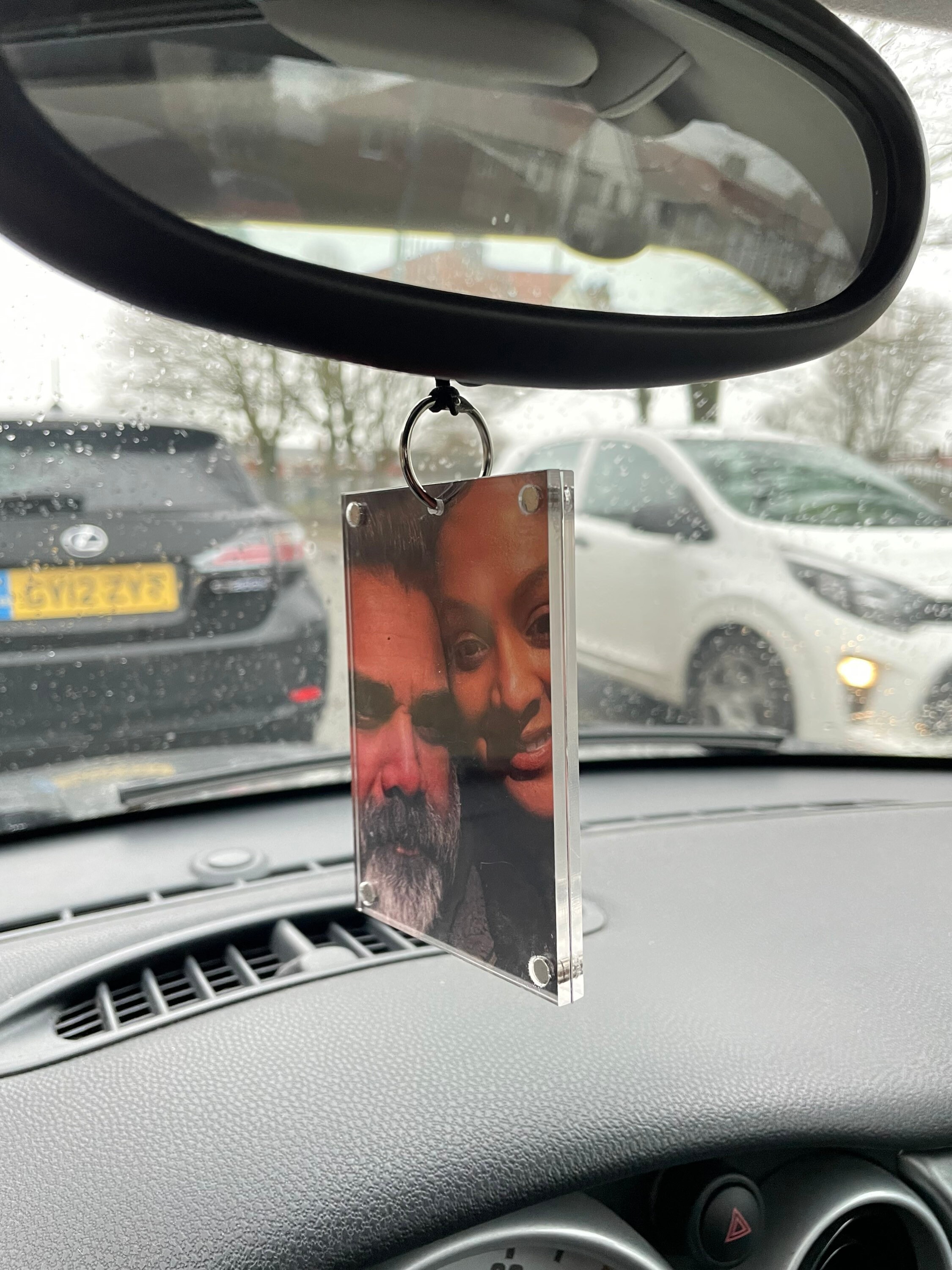 Personalisierter Foto-Autoanhänger - Kristall Auto Rückspiegel