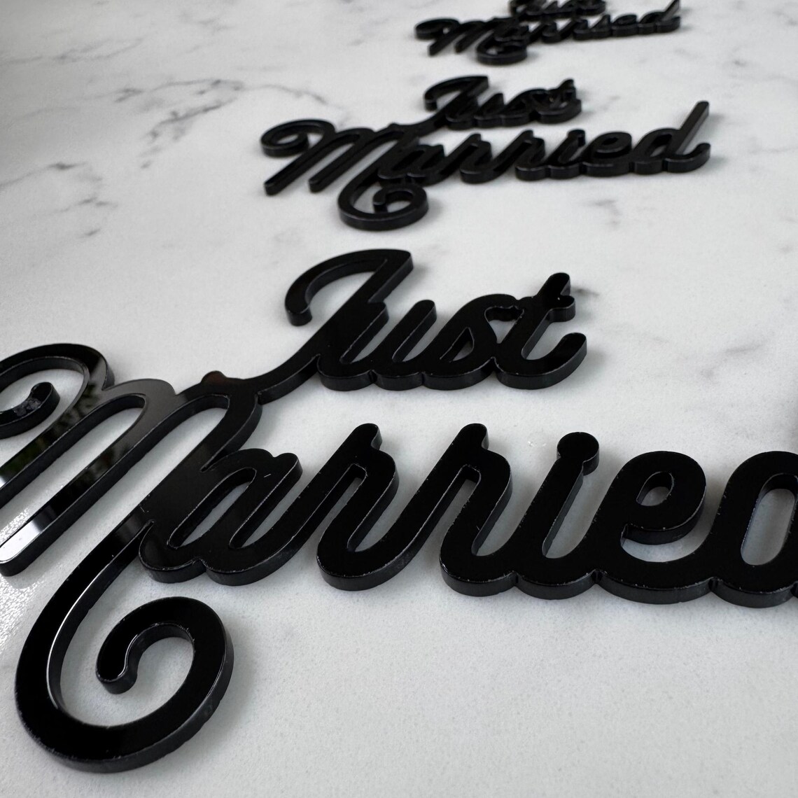 Lay Not Topper Luxury Black Acrylic Wedding Cake Topper – Personalised Lay Flat Design ...