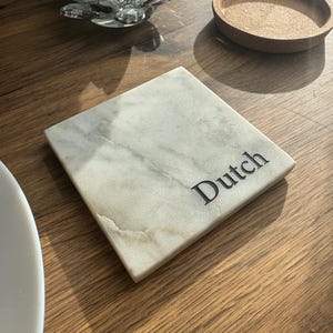 Personalised Marble Coaster - Custom Engraved Drink Coaster, Elegant Stone Coaster for Home & Office Decor, Housewarming Gift, Wedding Favor