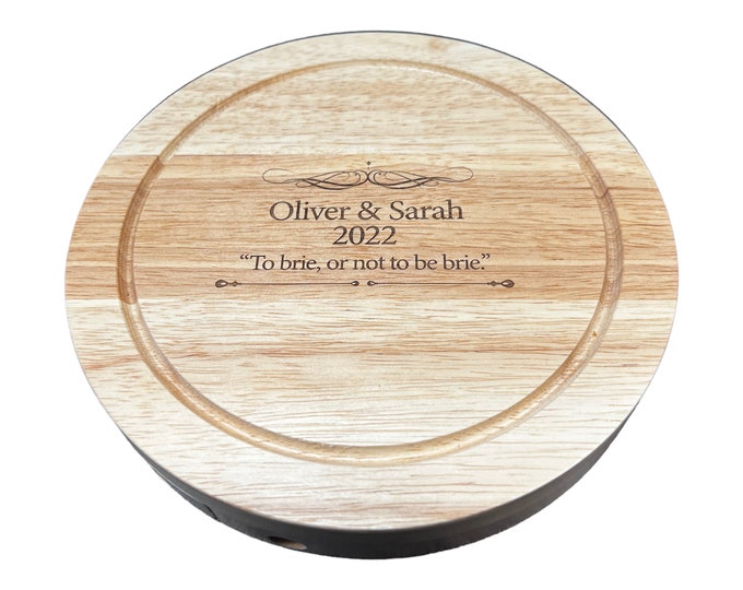 Personalised wooden cheese board set Include accessories inside