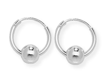 Hypoallergenic Sterling Silver for Ladies Silver Earrings for Wome Aeon Sleeper Hoop Earrings with Hinged Closure for Women Ladies Girls