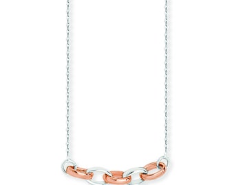 1 Inch Necklace 10mm Aeon Real Sterling Silver With Rose Gold Plating Hexagonal Necklace Set with Marble Effect Shell Adjustable 16 Inch
