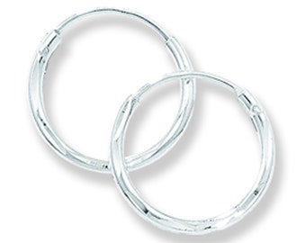 Hypoallergenic Sterling Silver for Ladies Silver Earrings for Wome Aeon Sleeper Hoop Earrings with Hinged Closure for Women Ladies Girls
