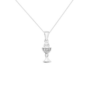 Aeon Unisex Sterling Silver Chalice Host Communion Pendant Necklace Chain - Hypoallergenic Sterling Silver Pendant - Preminim High-Quality J
