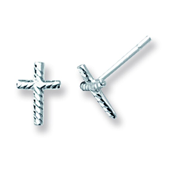 Orecchini A Croce Piccola In Argento 925 – Perno Con Chiusura A Farfallina – Gioiello Etico - 3