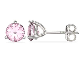 Orecchini a perno in argento sterling con pietra portafortuna di ottobre: cristallo Swarovski con tormalina - Italia