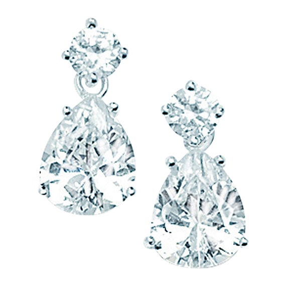 Orecchini Pendenti In Argento Sterling 925 A Forma Di Pera Con Zirconi Cubici 5A – Cuore Romantico, Ipoallergenici, Confezione Regalo - 3