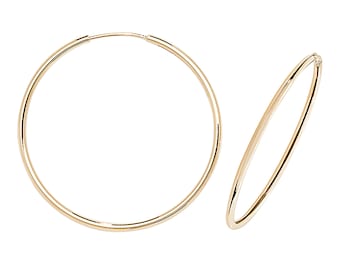 Aeon 9ct Gold hoop Earrings.  34mm*34mm.  Hypoallergenic Gold Sleeper hoop Earrings for Women.
