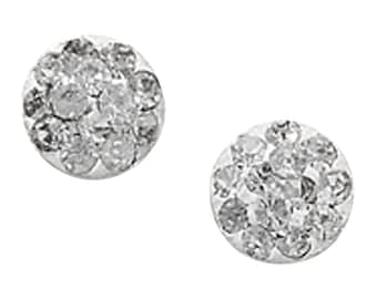 Aeon White Crystal Ball Drop Oorbellen - Hypoallergeen Sterling Zilver voor Dames, Zilveren Oorbellen voor Vrouwen, Comfort Elegante Stijl Duurzaam