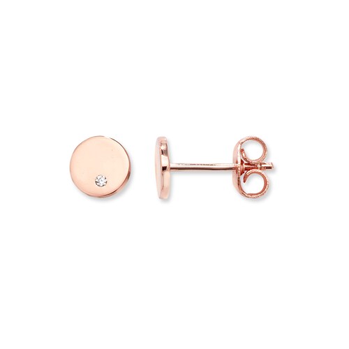 Aeon Real Sterling Silver Circle Stud Earrings and Rose Gold - Etsy