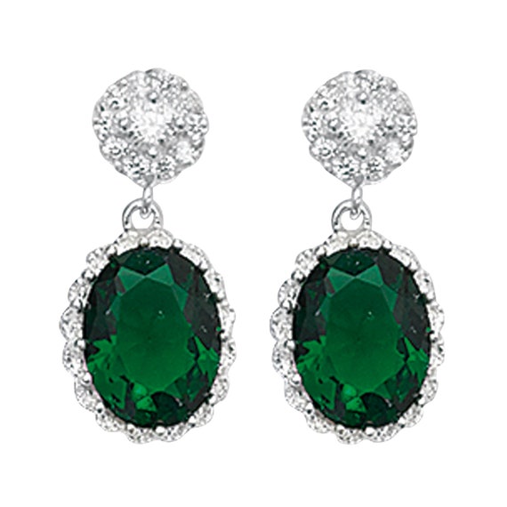 Aeon Green Emerald Colour Cubic Zirconia White Cubic Zirconia