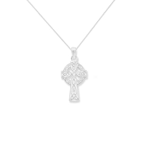 Aeon Sterling Silver Celtic Cross Pendant Necklace Chain - Hypoallergenic Sterling Silver Pendant - Romantic Fashionable Stylish Ladies Jewe