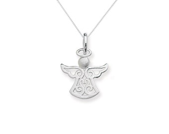 Collar con colgante de ángel de plata de ley Aeon - Colgante de plata de ley hipoalergénico - Joyería de alta calidad para mujeres y hombres