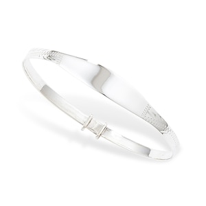 Bracelet jonc réglable en argent sterling pour enfant Aeon pour fille/garçon. Convient pour la gravure.  Bracelet bébé/enfant en argent 925