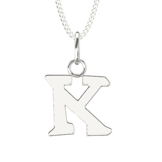 925スターリングシルバーKイニシャルレターネックレスペンダント、A-Z 