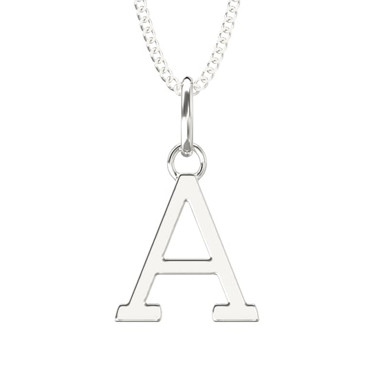 925スターリングシルバーAイニシャルレターネックレスペンダント、A-Z 