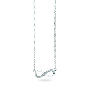Conjunto de colar infinito de prata esterlina real Aeon com zircônia cúbica