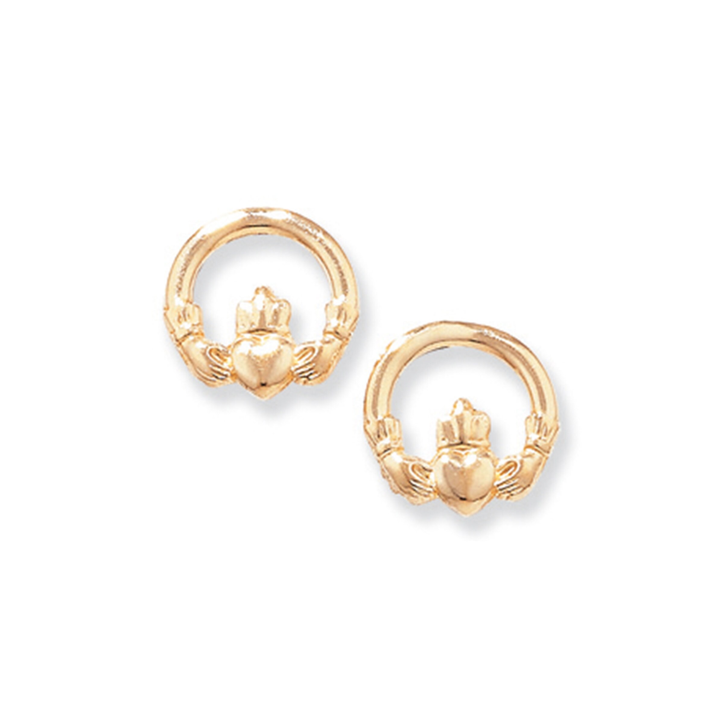 Aeon 9ct Gold Claddagh Earring - Hypoallergenic 9ct Gold for Ladies, 9ct Gold Earrings for Women and Girls, Comfort Elegant Style Durable Qu