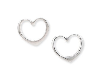 Aeon Real Sterling Silver Heart Earrings Studs.   7mm * 10mm 925 Silver Heart Suds