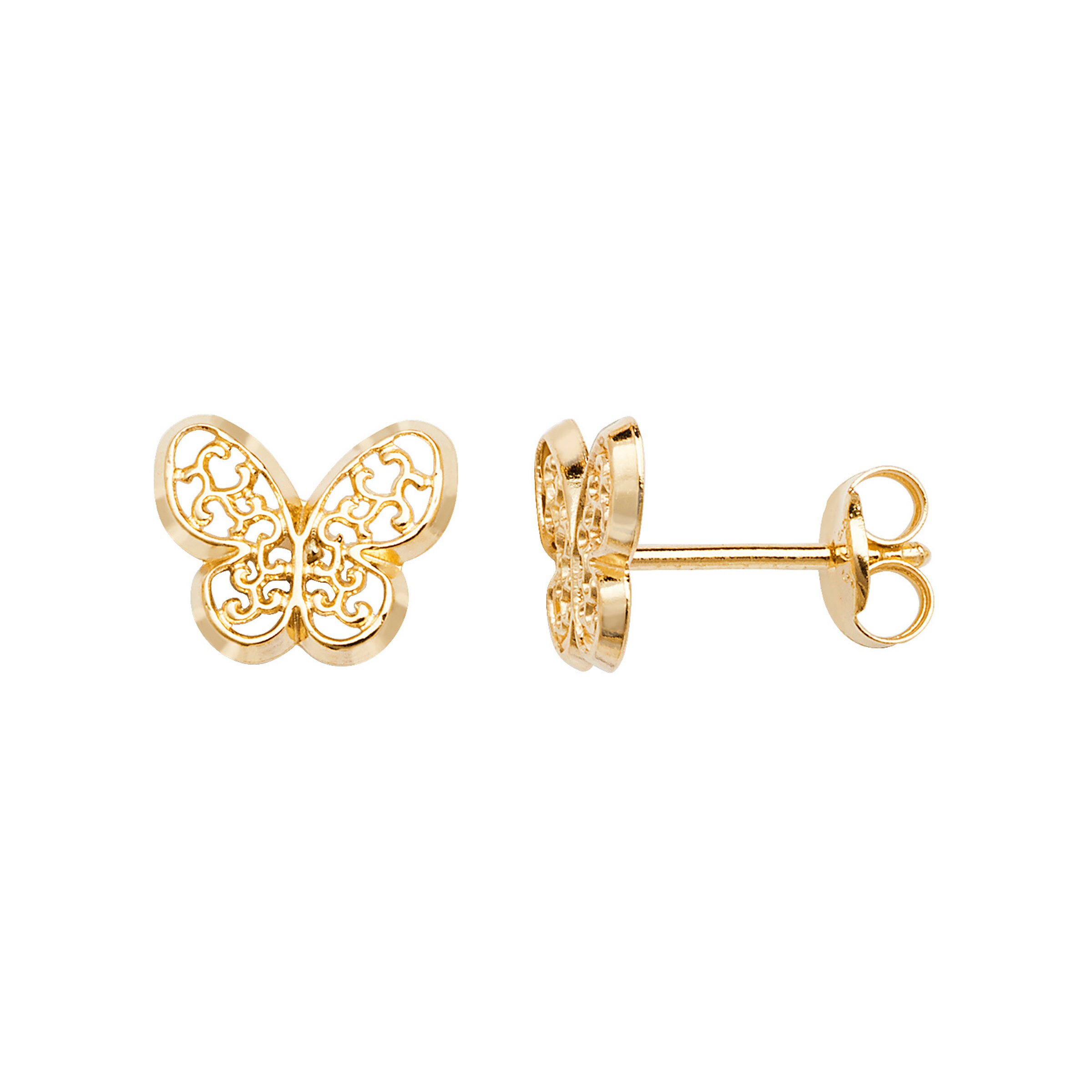 Sparkling openwork butterfly stud earrings deals