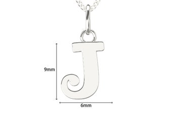 【SANKUANZ】SILVER J PENDANT NECKLACE 925 Sterling Silver Diamond Bujukan Initial J Necklace
