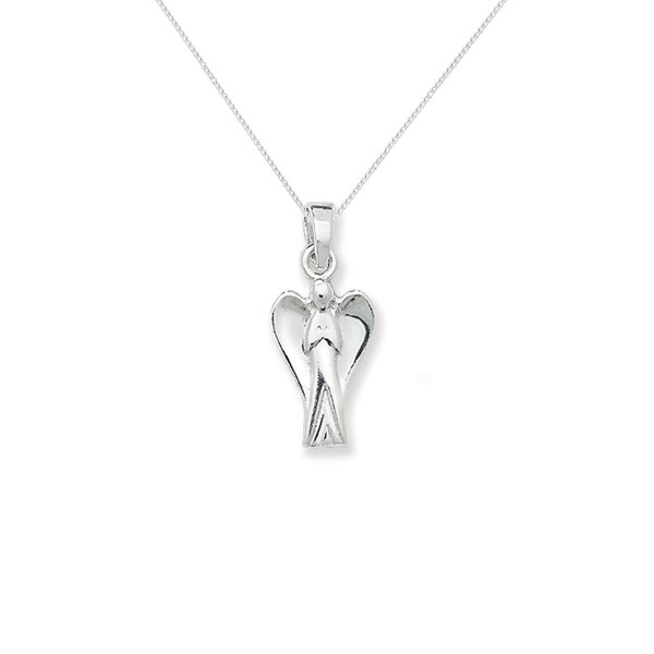 Aeon Sterling Silver Guardian Angel Pendant Necklace Chain - Pendentif en argent sterling hypoallergénique - Bijoux durables de haute qualité pour femmes